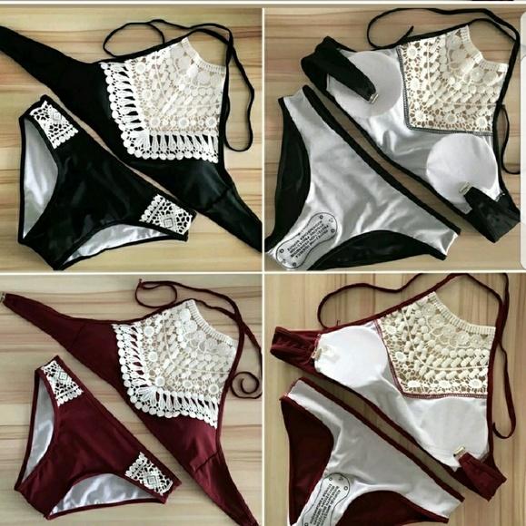 New The HEATHER Lace Crochet BiKini - Picture 2 of 3